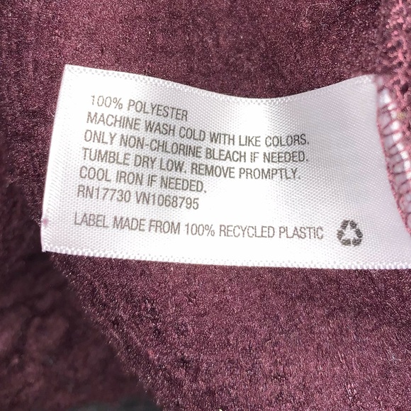 Burgundy Sherpa Fleece Gorpcore Granolacore Women’s S Pullover Jacket Sweatshirt - Picture 8 of 10